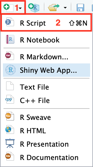 Neues R Skript öffnen