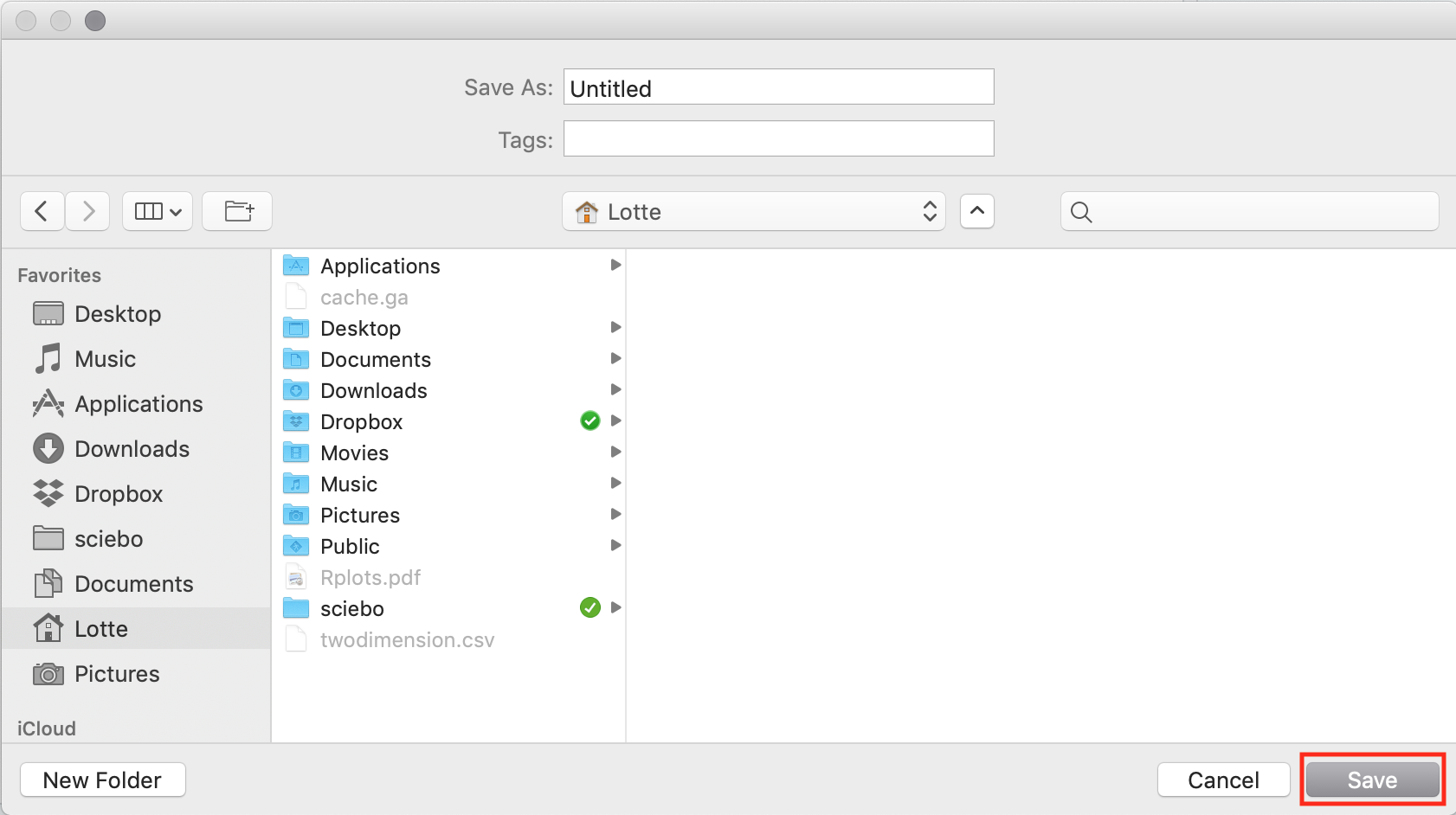 Speichern eines R Skriptes - Verzeichnis wählen