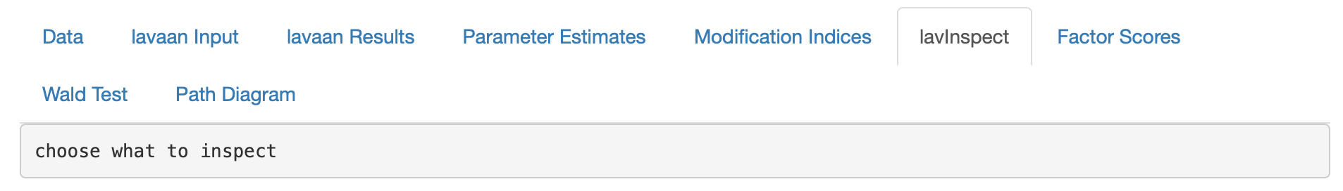 lavaanGUI lavInspect
