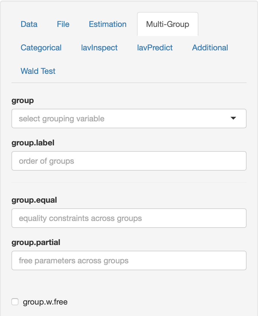lavaanGUI Multi-Group