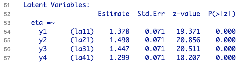 Latente Variables tau-kongenerisches Messmodell